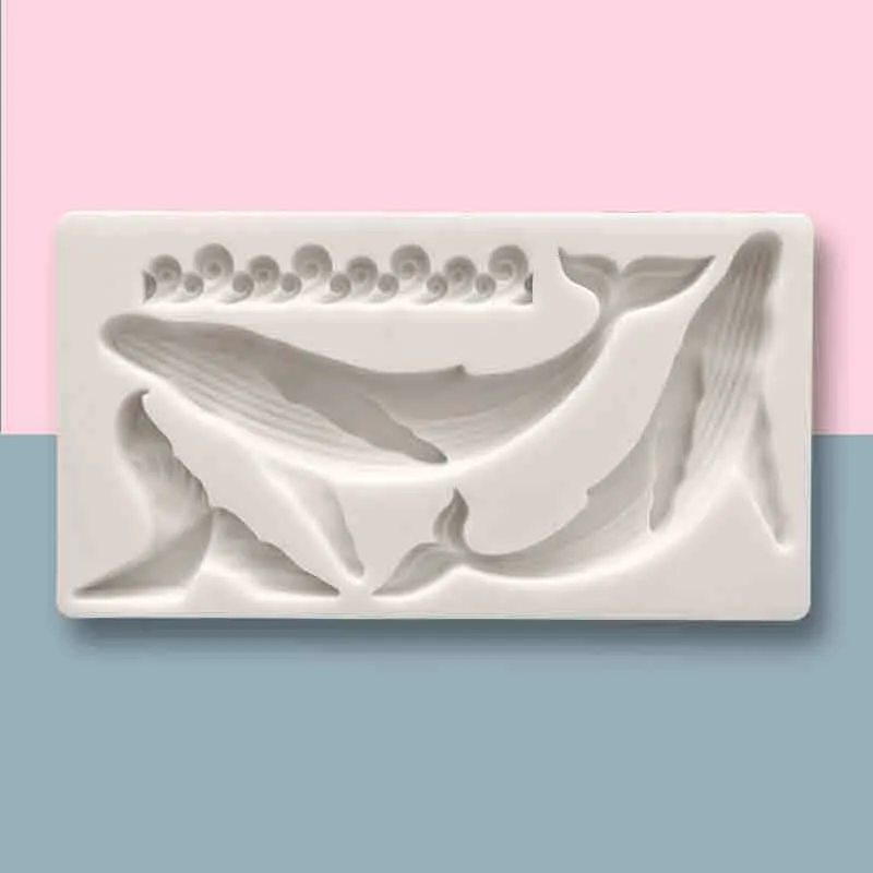 

Blue Whale Silicone Mold Ocean Series Wave Shape Fondant Cake Decorating Tools Kitchen Accessories Baking Supplies