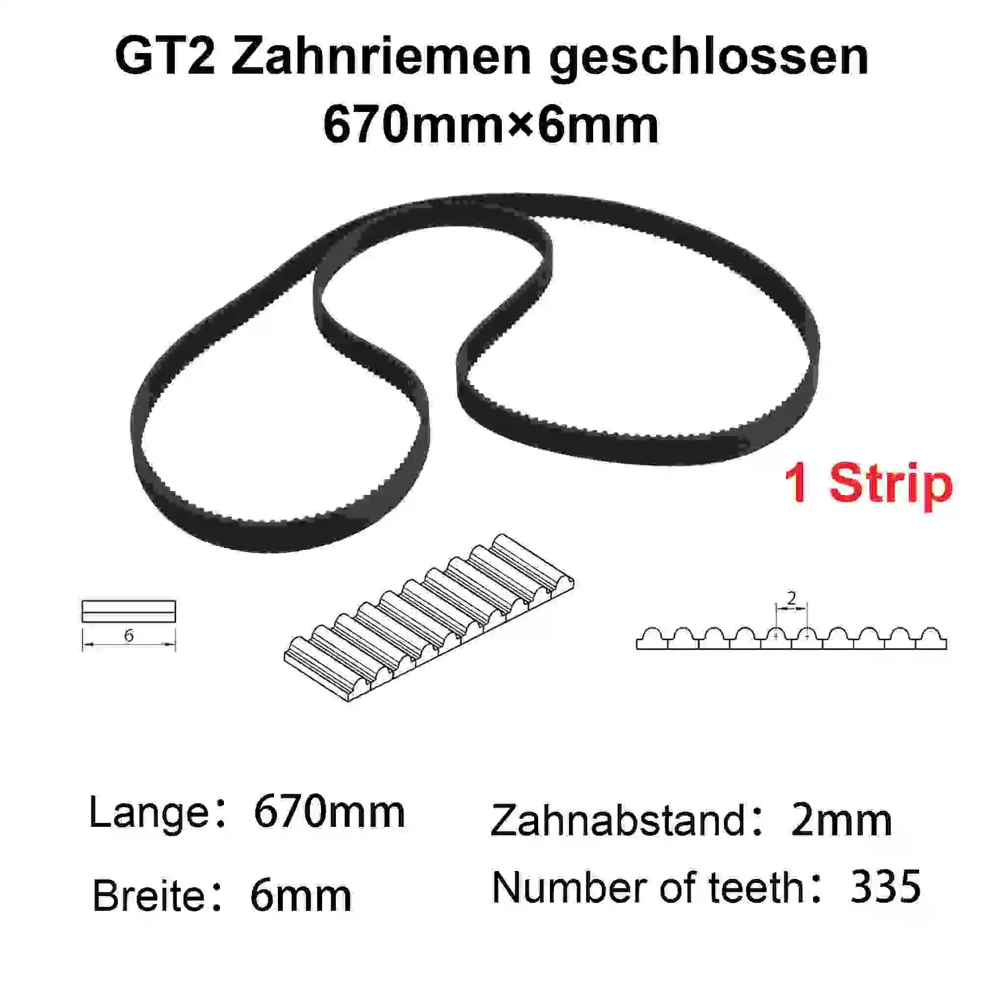 Rubber Belt Transmission Drive Belt Synchronous Belt 1PCS 3D Printer Parts GT2 6mm Closed Loop Rubber Timing Belt 606 610 616 630 640 650 660 670 690 696 700 710 738 740 750mm 2GT