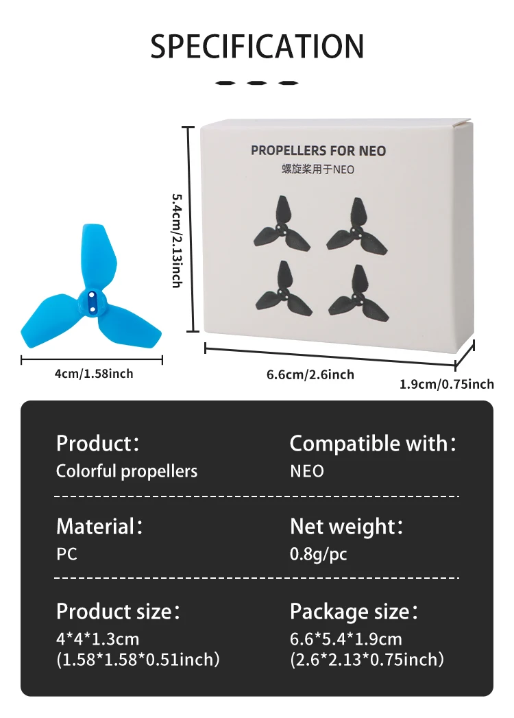 20Pairs 2016S CW CCW Propeller für DJI NEO Drone Ersatz Propeller 3-Blatt Leichte Fans Flügel schnell Release Zubehör – Detail 7
