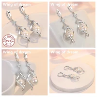 925 Sterling Silver Crystal Zirconia Natural Pearl Earrings, Women's Fashion Gorgeous Wedding Engagement Party Jewelry