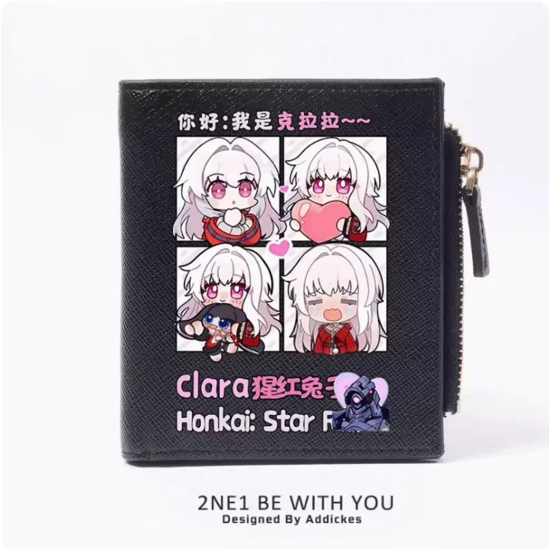 Honkai: Star Rail Clara Anime Zipper Fashion Wallets PU Purse Card Holder Money Bag Gift B530 Cosplay