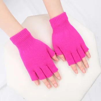 1 Paar Unisex schwarz Halb finger finger lose Handschuhe für Frauen und Männer Wolle gestrickt Handgelenk Baumwolle Winter warme Arbeits handschuhe-1 Paar Unisex schwarz Halb finger finger lose Handschuhe f r Frauen und M nner Wolle