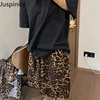Summer Retro Large Size Leopard Printed Shorts Men's Handsome Loose Casual High Street Five-point Beach Pants Male Sportswear 1