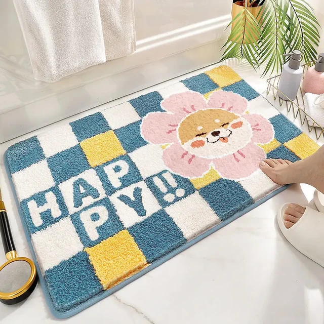 bathroom anti-skid mat, bathroom absorbent floor mat Cartoon carpet -  AliExpress