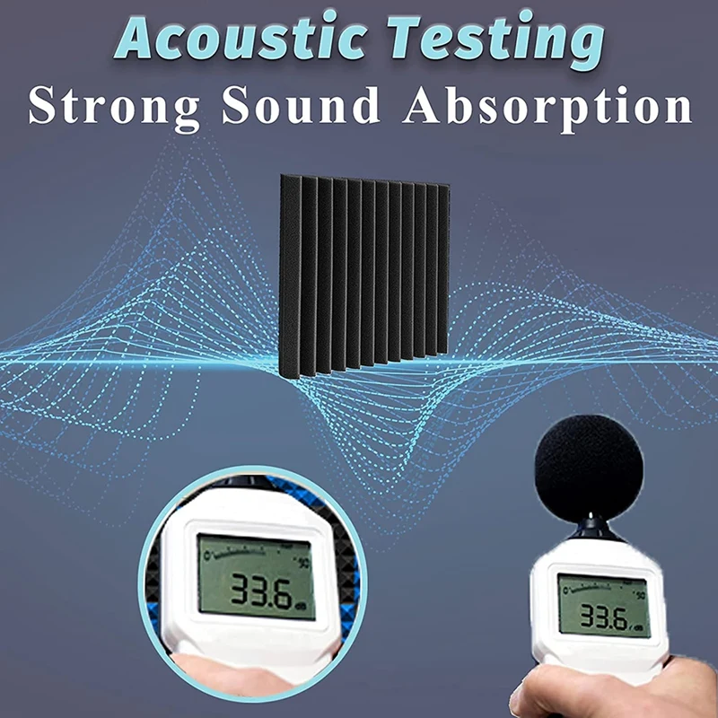 12 Pieces Acoustic Foam Panel Self-Adhesive,Acoustic Foam Panel,Sound Insulation Pad,Reduce Noise,For Studio Home Office
