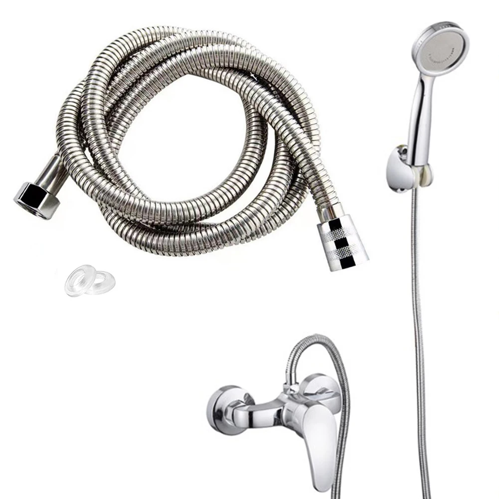 Shower Hose 1.5m Shower Pipe Chrome Stainless Steel Pipe Anti-Kink Leakproof Flexible Cable Bathroom Accessories Plumbing Hose,Water Pipe,Plumbing Supply Hose
