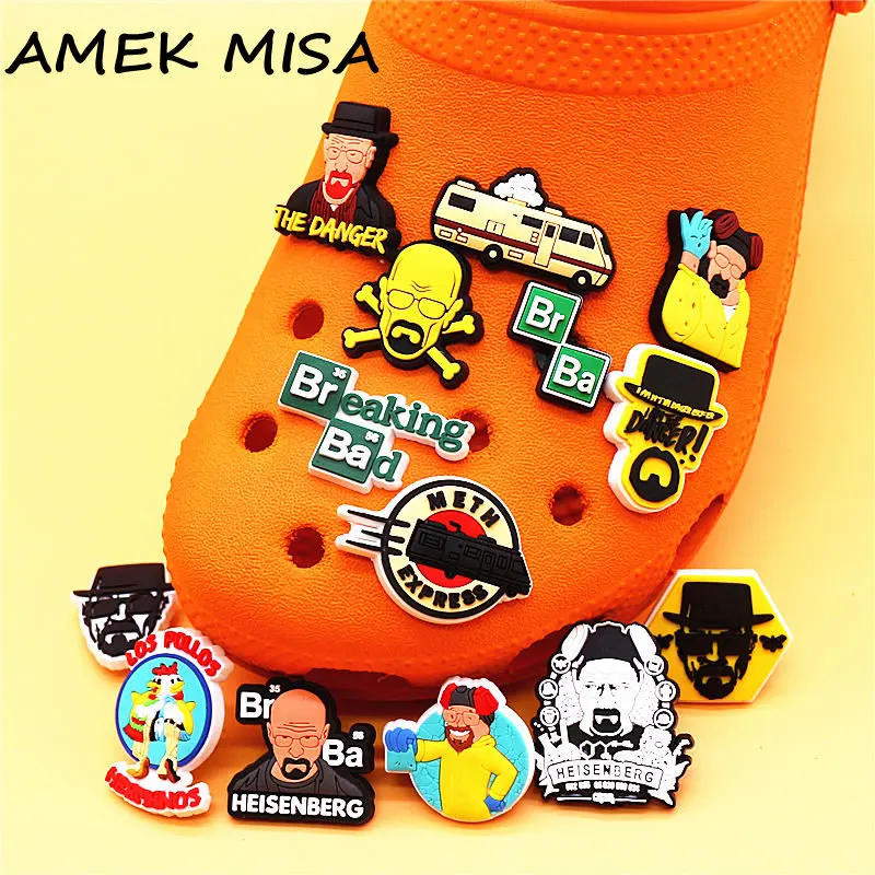 Shoe Charms BreakingBad PVC Shoe Buckle Accessories Heisenberg Shoes 1pcs