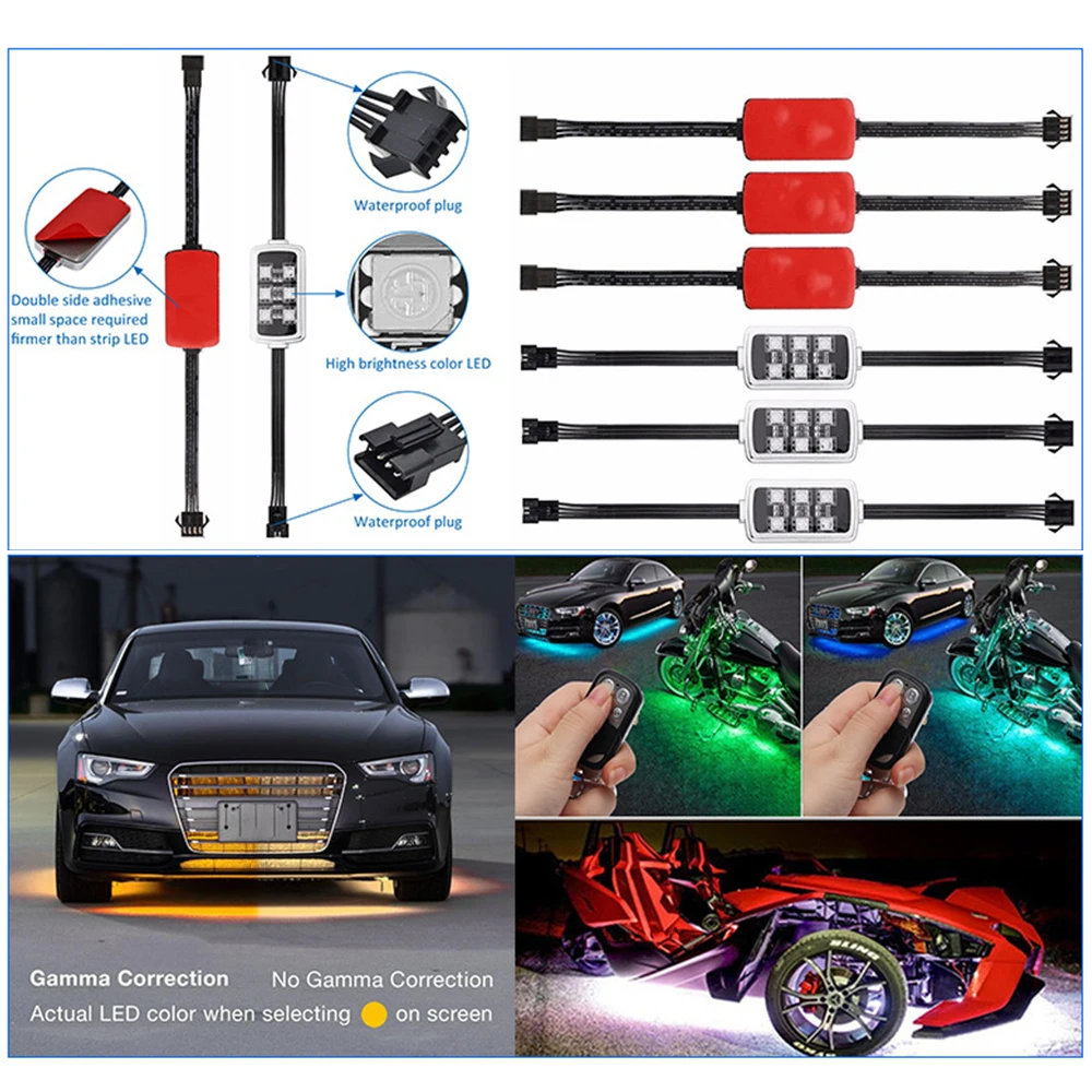 Motorcycle led lights motorcycle accessories Rear Tail Light Motorcycle Moto Smart Brake Lights LED Motorcycle Light 6 RGB 36 LED