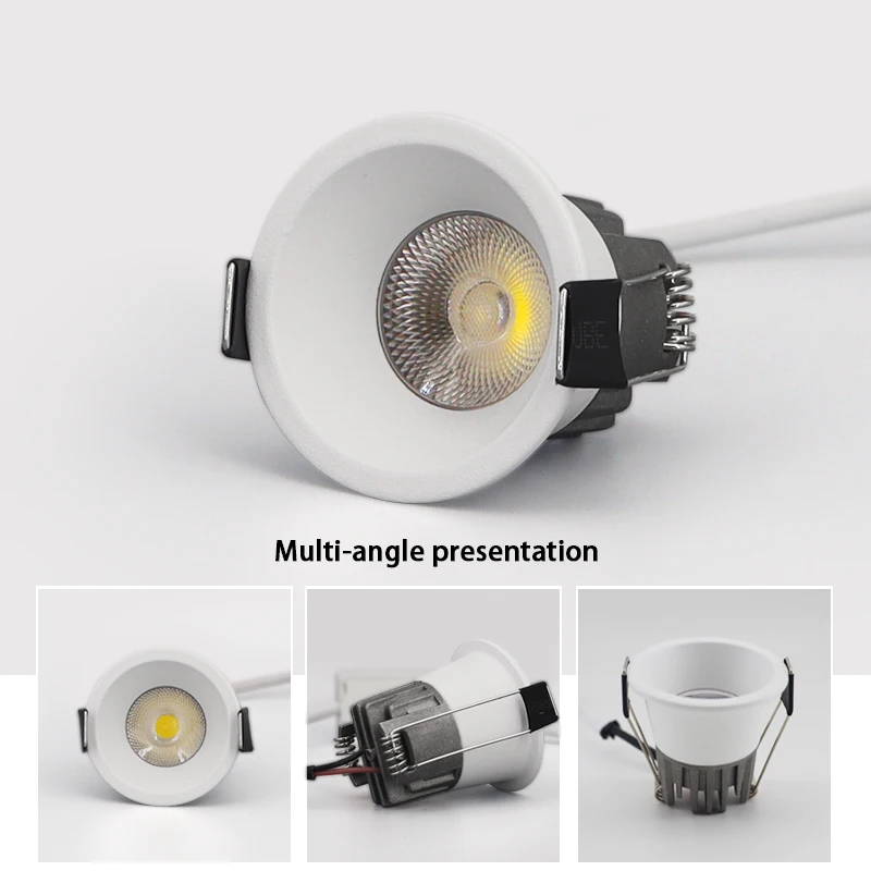 4/10PCS 디 밍이 가능한 Led 통 3W 5W Recessed 천장 조명 스포트라이트 알루미늄 Led COB 빛 AC110V 220V 홈 오피스 스토어