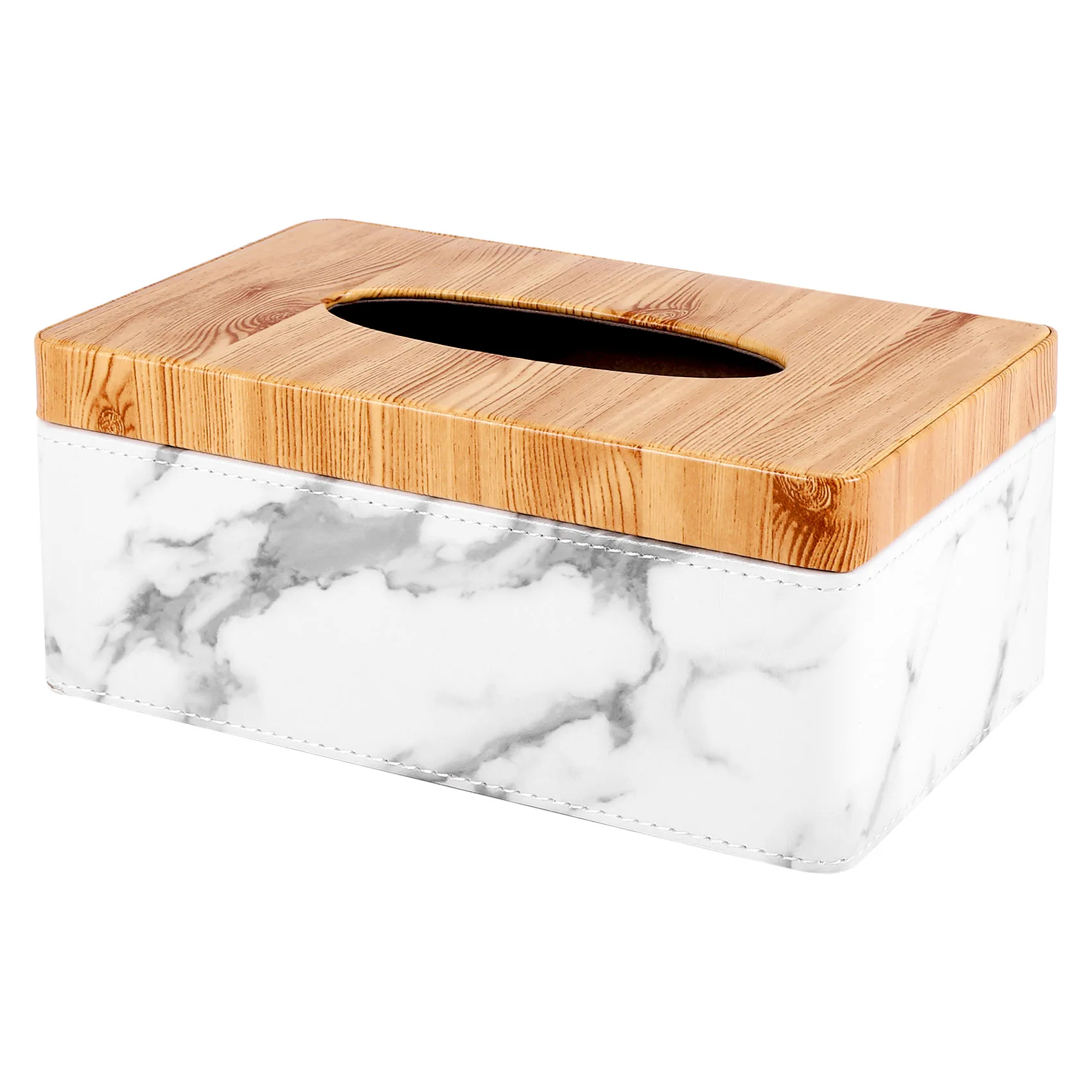 

Rectangular Marble PU Facial Grain Tissue Box Cover Napkin Holder Paper Towel Dispenser Container for Home Office Decor
