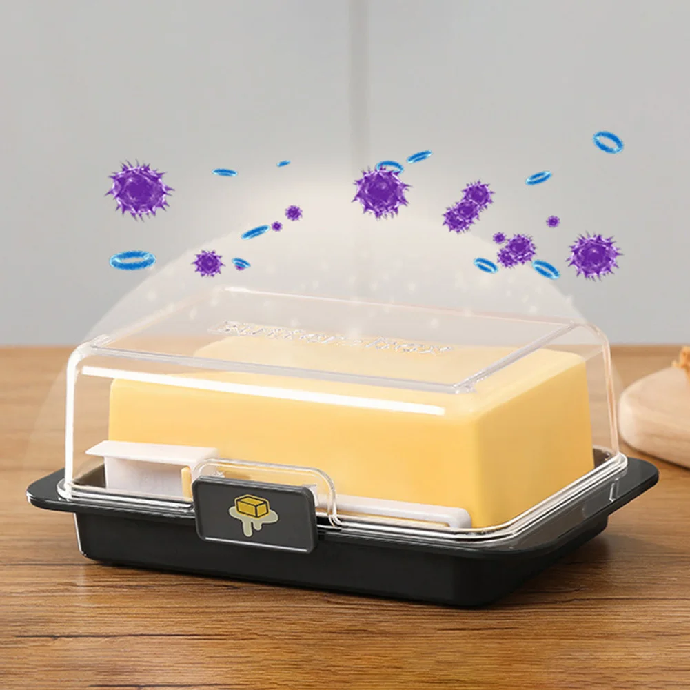 1PCS Butter Box Lid Rectangular Cheese Storage Box Multifunctional Plastic Butter Holder Tray for Refrigerator Door Shelf