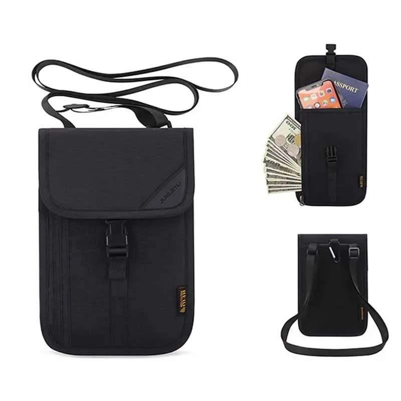 RFID Multifunction Anti-theft Wallet Hidden Travel Neck Pouch Passport Cover Cards Holder ID Card Holder for Men Women Travel