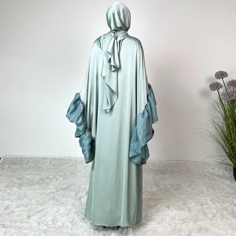 Ramadan Satin Dress Eid Muslim Abaya for Women Morocco Arab Long Robe Party  Dresses Jalabiya Kaftan Islam Abayas Vestidos Largos - AliExpress 200000345