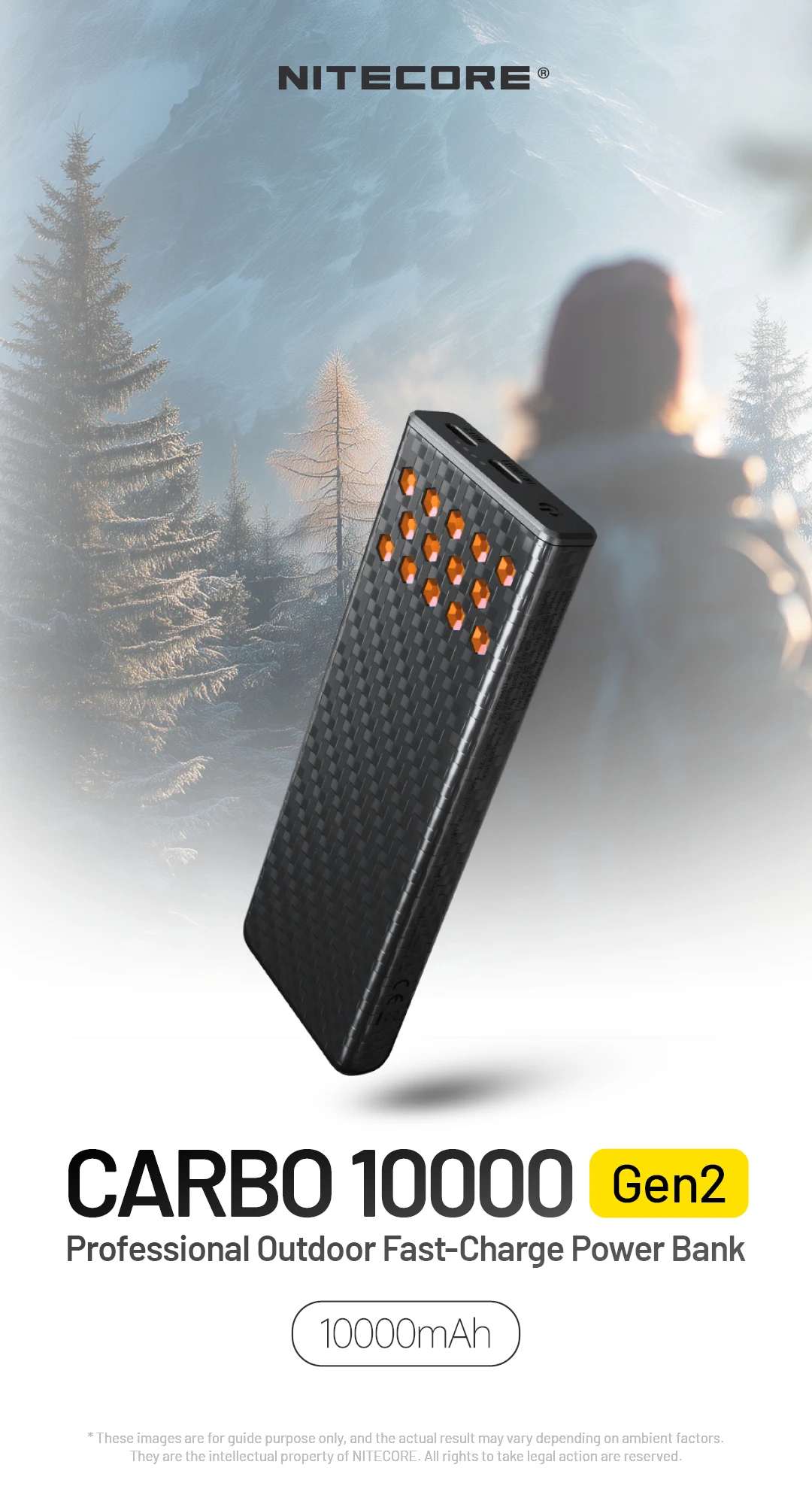 10000mAh CARBO 10000 Gen2 30W max Output Carbon Fiber Mobile Power Bank Professi