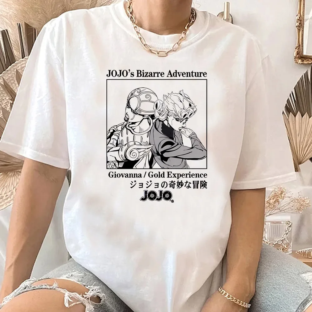 Women's Colorful Retro Anime Graphic Tee - Jojo's Bizarre Adventure Inspired, Comfortable & Breathable