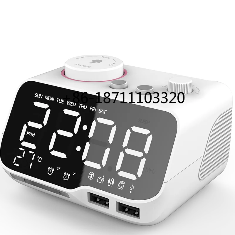 Cyboris Desktop Alarms Speaker 5W Wireless Blue tooth 5.0 HIFI Sound Loudspeaker Support BT  Alarms Music Clock