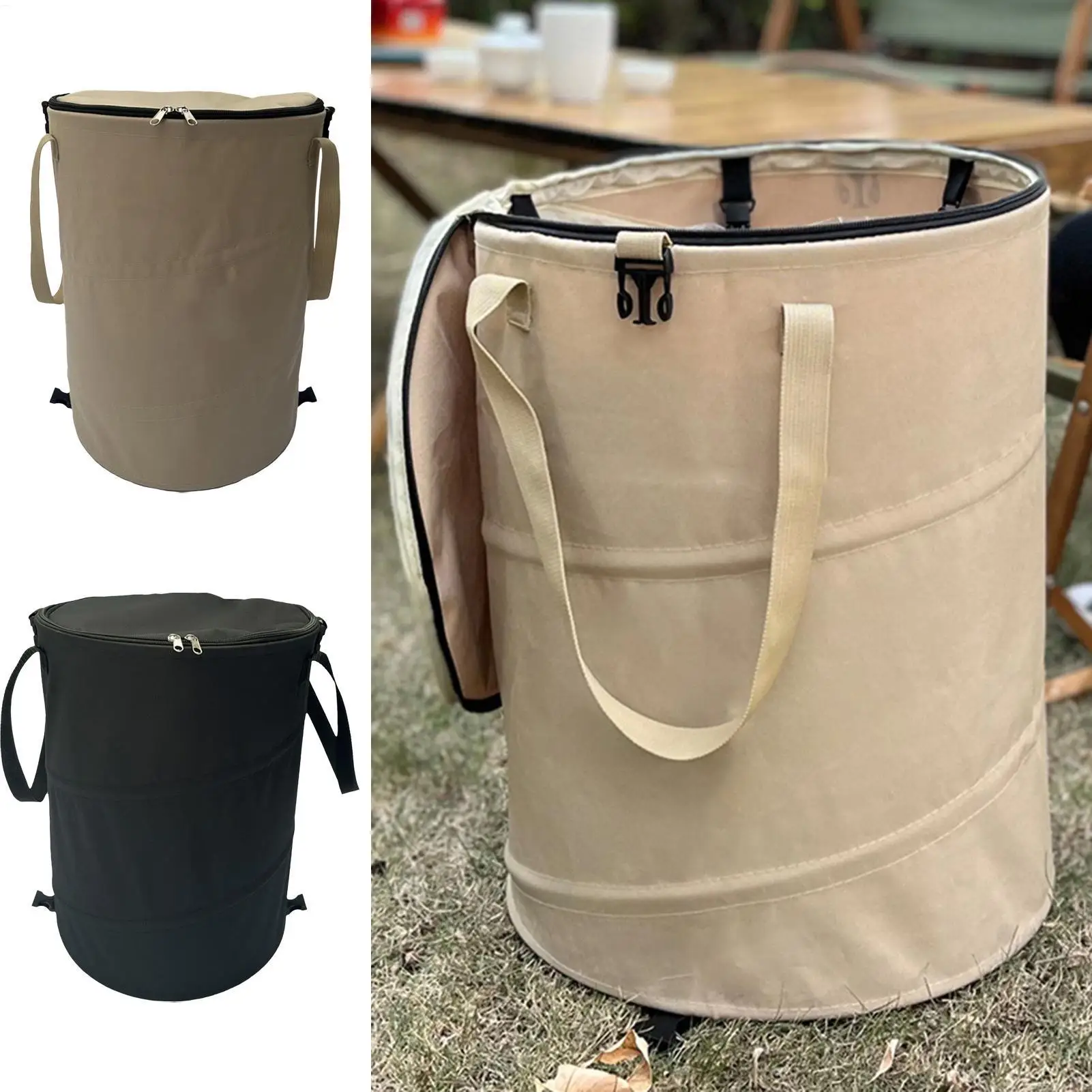 37L Camping Trash Can Pop-up Outdoor Garbage Bin Portable Storage bucket Foldable Garden Garbage Bag camp dirty clothes basket