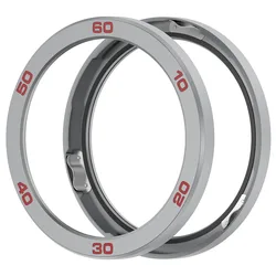 Premium Metal Bezel Ring with Tempered Glass Screen Protector (Silver Red)