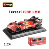 Bburago 1:24 Ferrari 499P LMH 2023 24H Le Mans Champion Racing Sports Car Static Die Cast Vehicles Collectible Model Car Toys 1