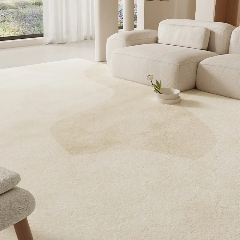 Cream Style Living Room Decorative Carpet Abstract Lines Bedroom Carpet Beige Minimalist Art Luxury Rug Plush Soft Study Rugs IG 5