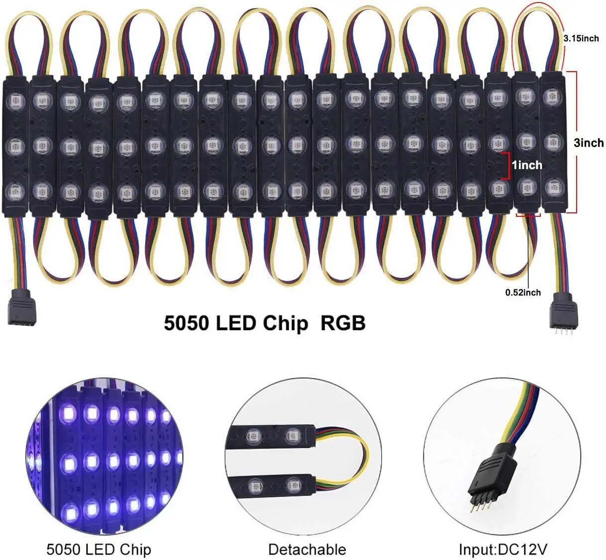 LED Window Lights LED Module Lights Pomelotree Waterproof Storefront Business Decorative 12V 5050 20FT