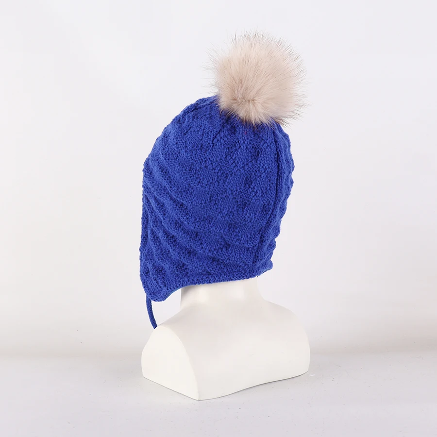 Wintermütze für Kleinkinder, Kinder, Kleinkinder, Ohrenklappe, gestrickt, warme Mütze, mit Fleece gefüttert, für Babys, Jungen und Mädchen – Detail 4
