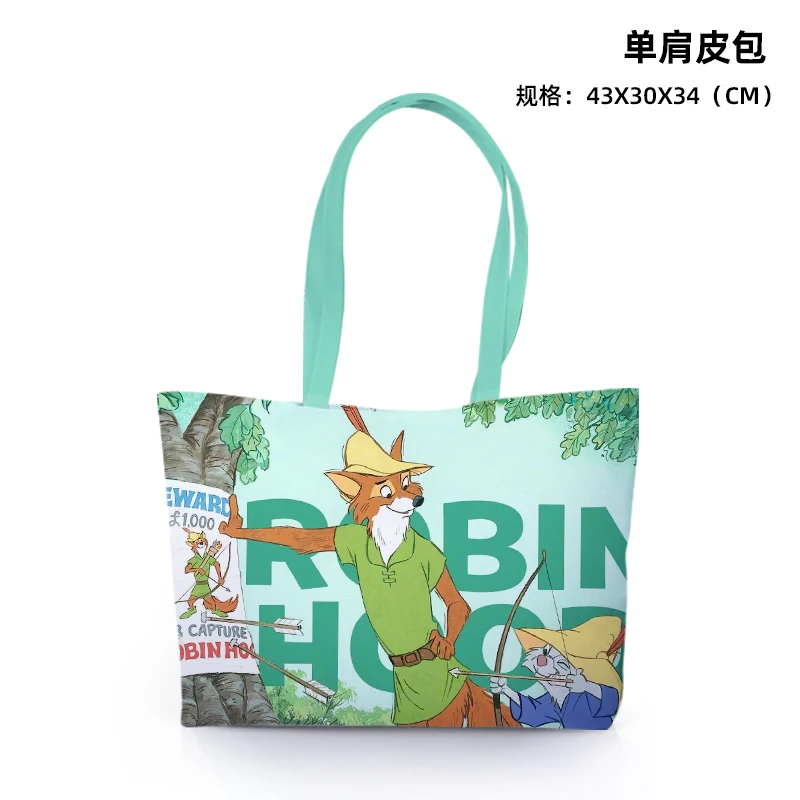 Disney Robin Hood P7760 Borse A Tracolla Anime Personalizzate Pu Cartoon Shopping Bag Casual Tote Storage Handbag Gift