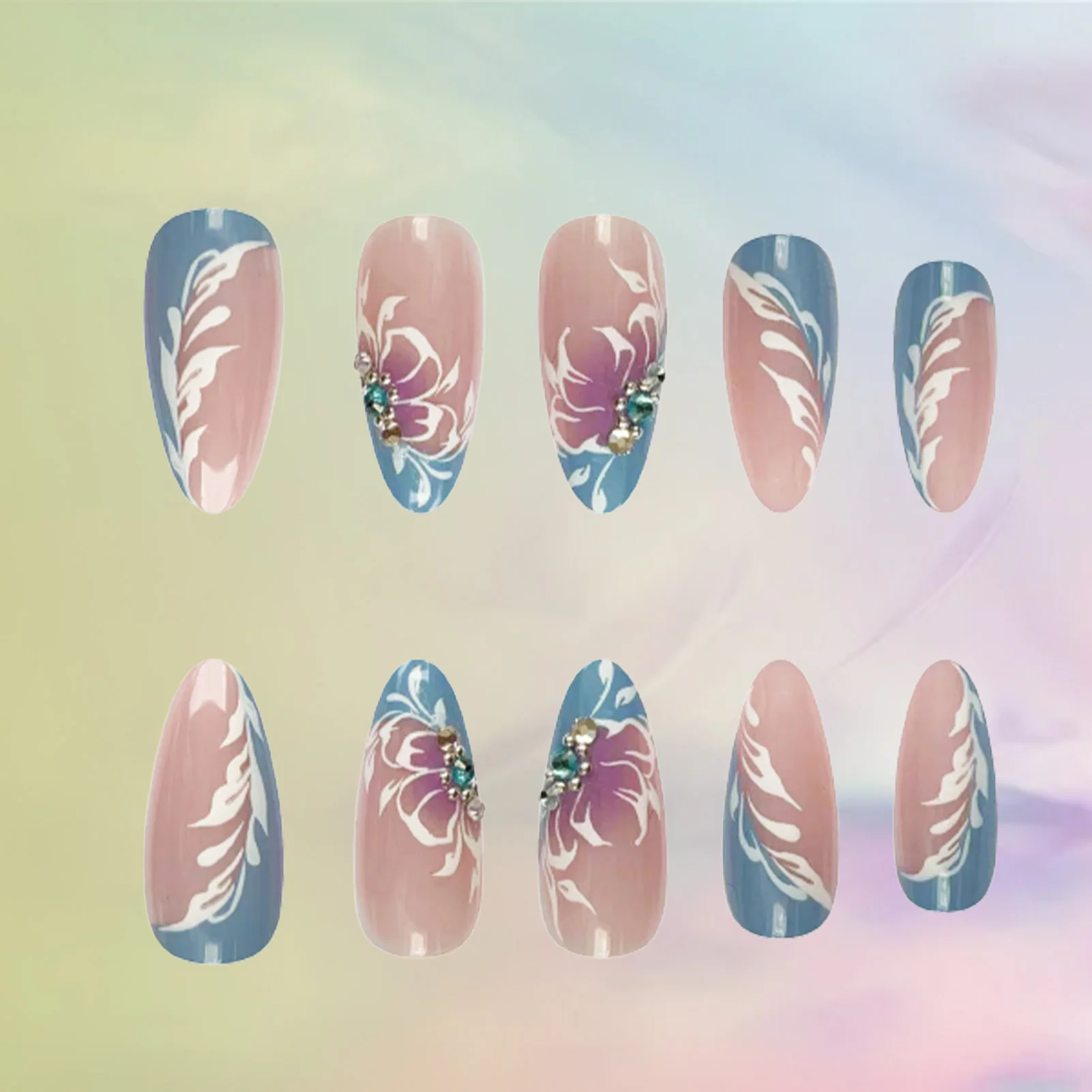 

Crape Myrtle фиолетовые поддельные ногти водонепроницаемые и устойчивые к царапинам поддельные ногти для свадебных свиданий ручное украшение