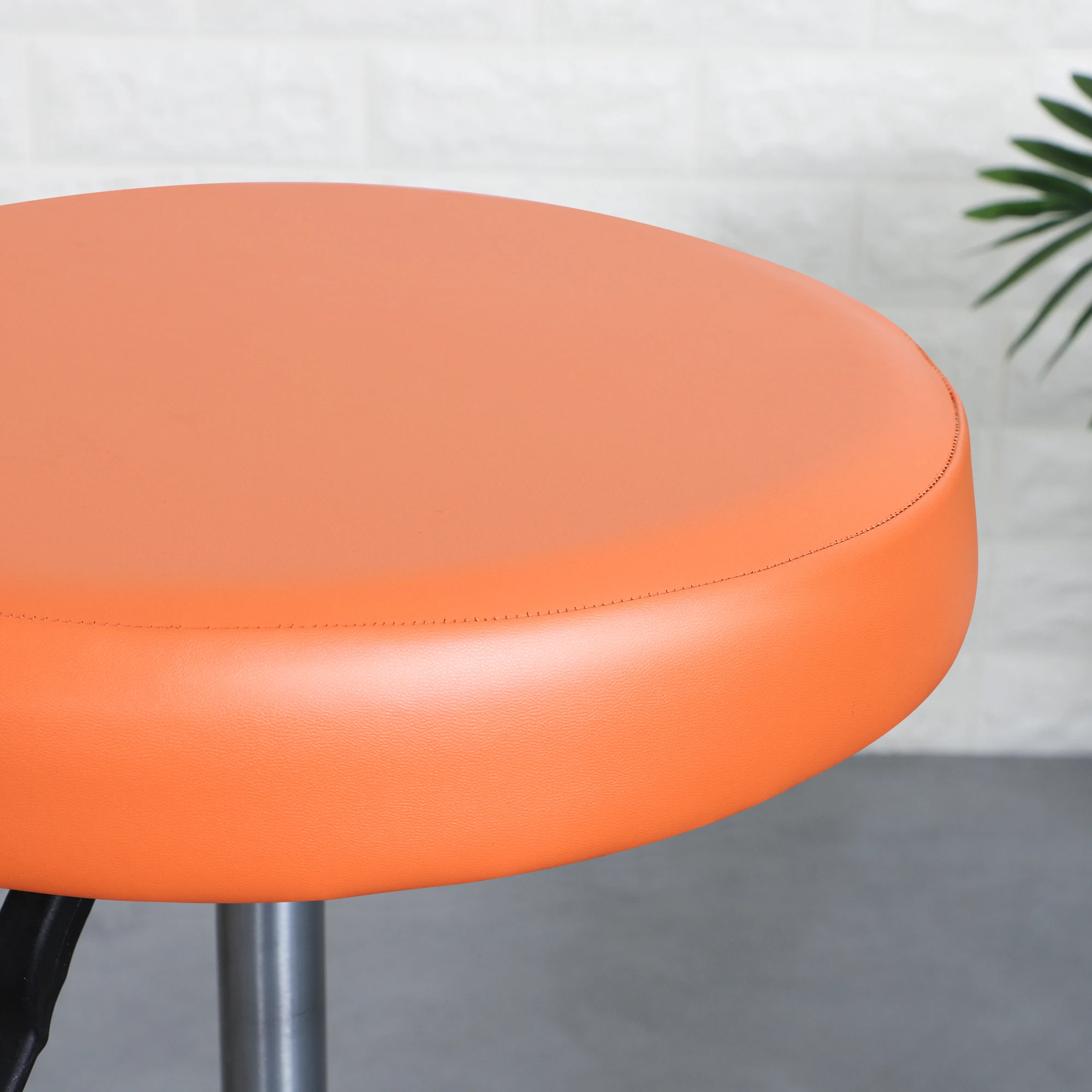 Waterproof PU Leather Round Bar Stool Slipcover with Elastic Bands