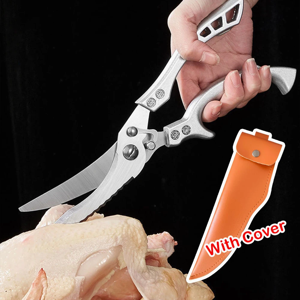 

Stainless Steel Scissors Scale Clean Cook Scissors Knife Meat Vegetable Cutter Kitchen Powerful Scissors Duck Fish Chicken Bone