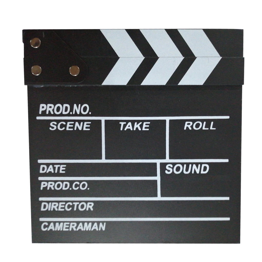 Wooden Clapperboard Movie Printed Pattern Sturdy 30*27CM Large Chinese