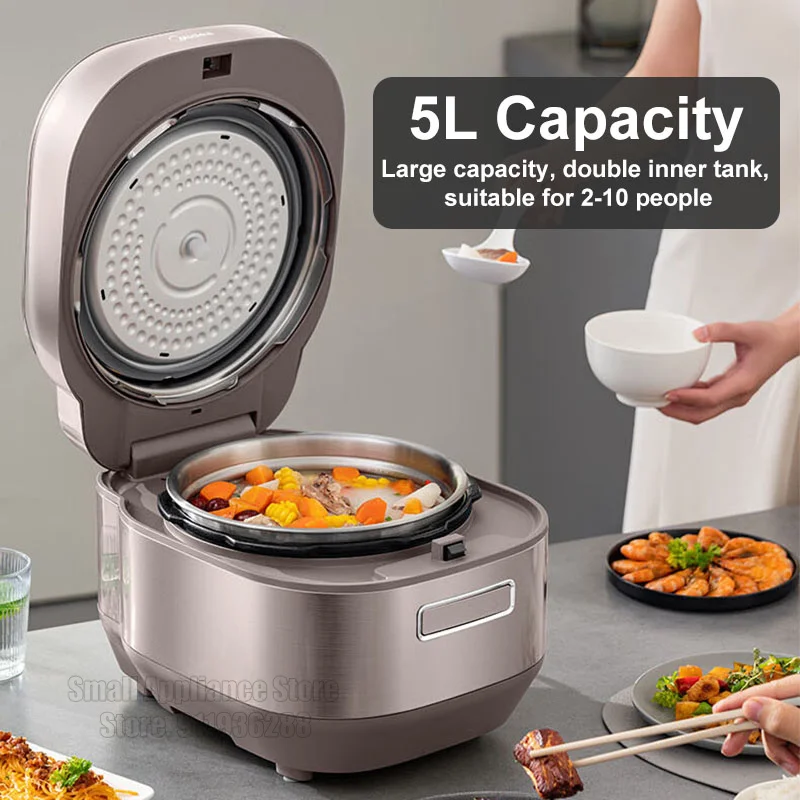 Midea 3D Electric Pressure Cooker 5L High Quality Rice Cooker 8min Fast Cooking 220V Home Kitchen Appliance For 2-10 People