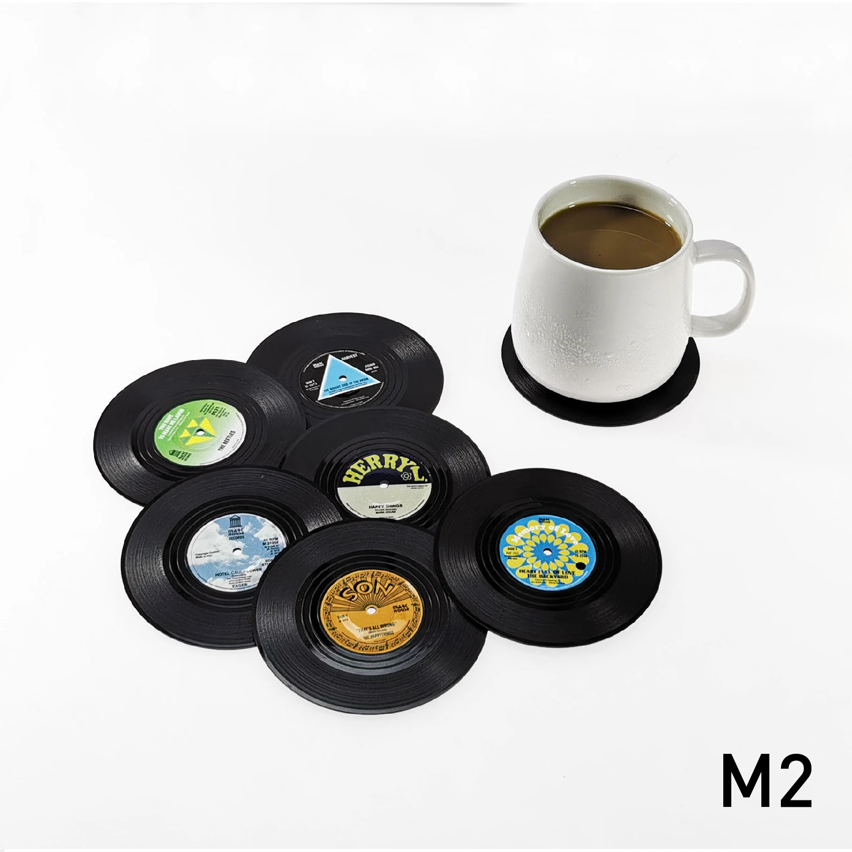 6 Pcs 4.2inch Kitchen Coasters Tableware Retro Black 10 S9e1867dca26e4a5eb0decfc2baf10118H