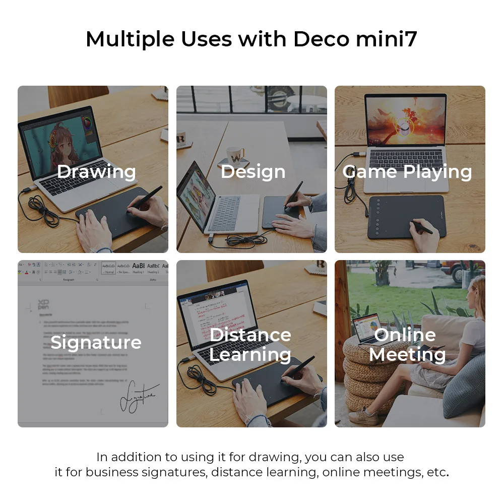 Xppen-deco Mini Tablet Gráfico Digital Desenho Tablet Express Keys 8192 Níveis 60 Inclinação para a Arte Assinatura 7*4.3 - Imagem 6