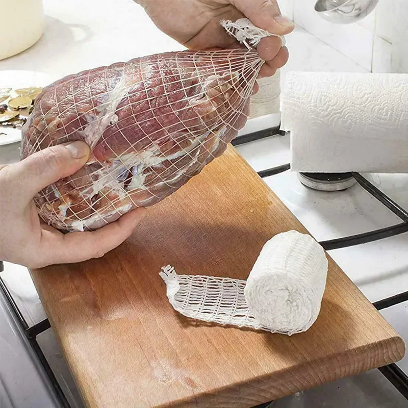 YZROHYI 2 Pezzi Rete per Arrosti di Carne 2 M,Rete Elastica per Salumi,Rete Alimentare per Arrosti,Rete da Cucina per Conservare,Rete per Insaccati Stagionatura,Forno Rete Protettiva per Salumi