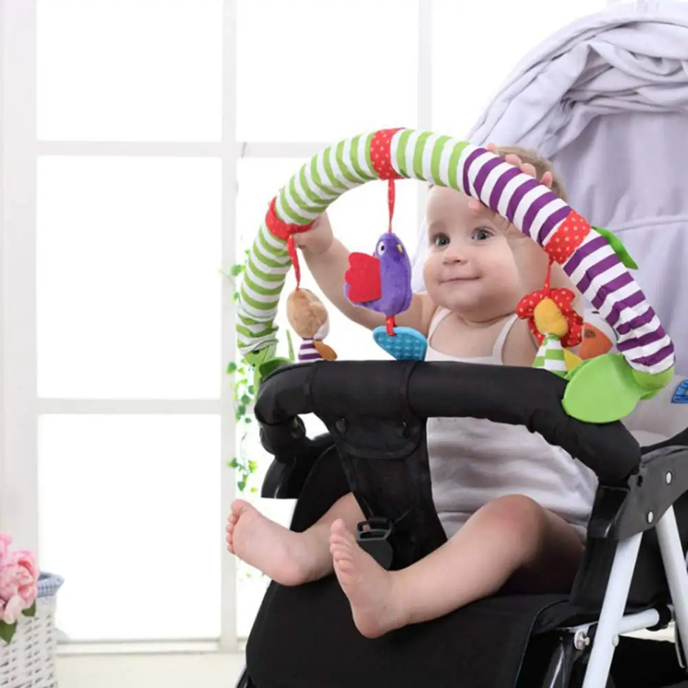 Baby Stroller Arch Toys Rattle Stroller Lathe Crib Toys Car Seat Cot Play Travel Infant Baby Toys Educational For Newborn Gifts - 2