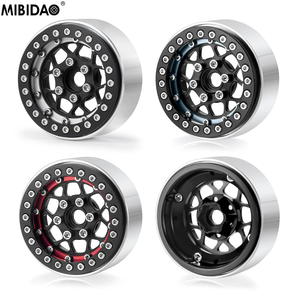 

MIBIDAO 4Pcs Aluminum 1.9" Beadlock Wheel Rim 25mm for 1/10 TRX4 D90 Axial SCX10 90046 AXI03007 Redcat Gen8 RC Crawler