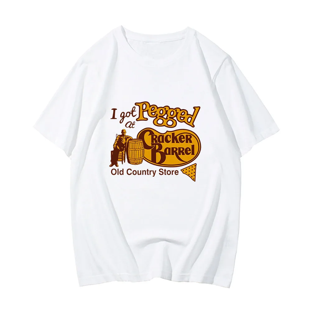 

I Got Pegged At CrackerBarrel Old Country Store T-shirt Short Sleeve Cartoon Hip-Hop Tee-shirt Cotton Soft Camisas De Hombre Tee