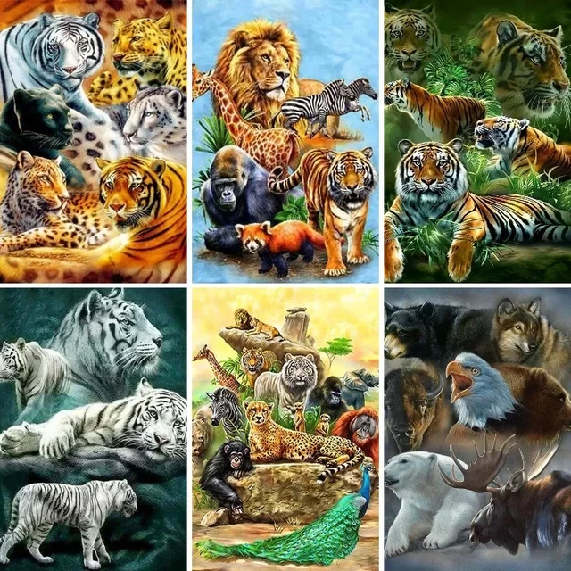 5D Large Diamond Painting Kits for Adults, Tiger Diamond Art with Full  Tools Accessories,DIY Full Drill Diamond Dots Big Cats - AliExpress