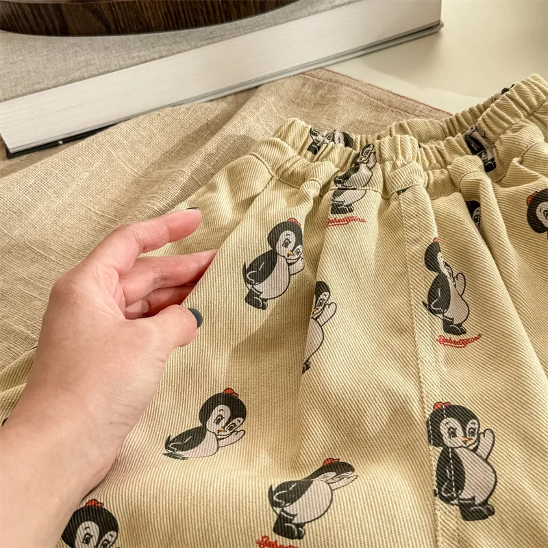 Kids Casual Harem Pants with Penguin Prints