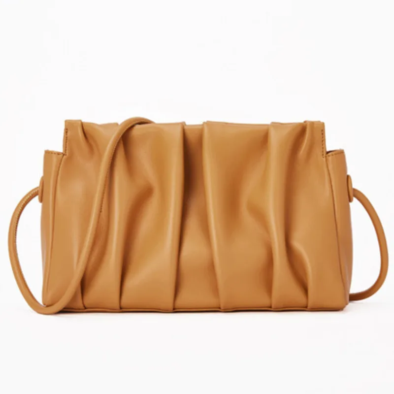 

Shoulder Genuine Leather Bag Single Pleated Soft Cloud Handbag For Woman Crossbody Messenger Versatile Luxury Exquisite Classic