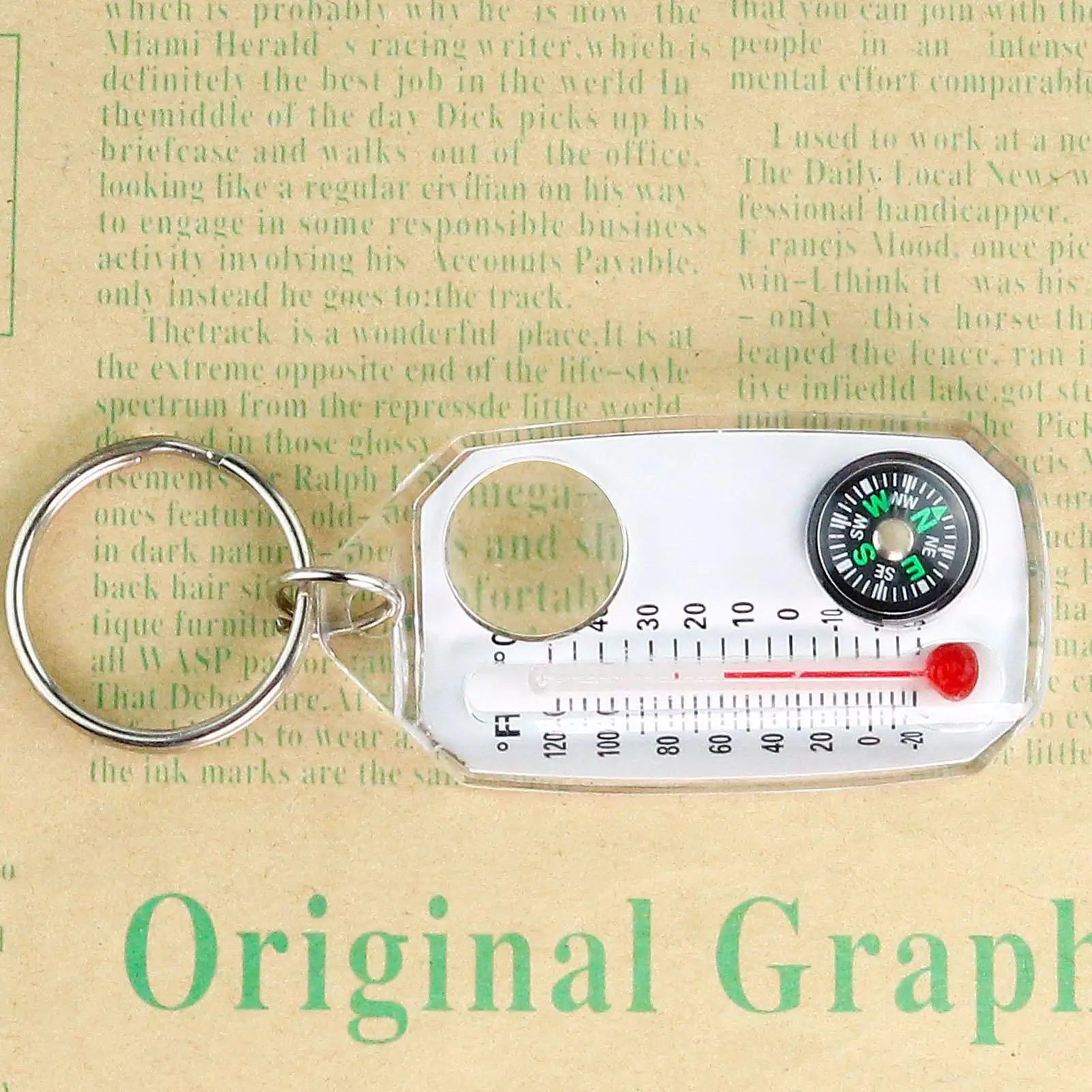 Pocket Survival Compass Multifunction Mini Keychain Camping Compass Thermometer Outdoor Climbing Tester Survival Guiding Tool Image 10
