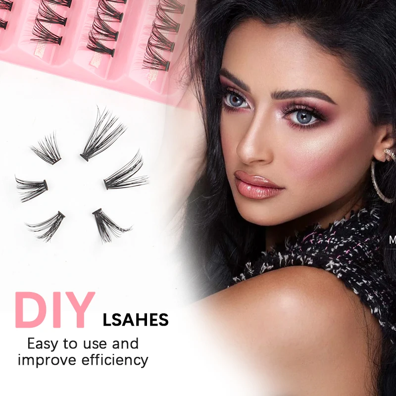 Natural Mink Eyelashes 3D Volume Eyelash Extensions Black Individual Lashes