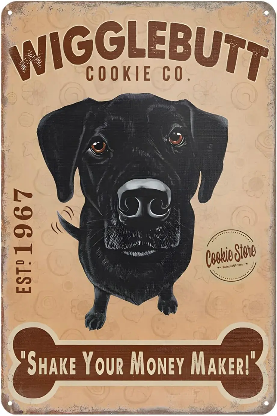 

Retro Metal Sign Labrador Retriever Dog It's Time to Walk The Dog Funny Vintage Tin Sign Home Kitchen Bar Cafe Farmhouse