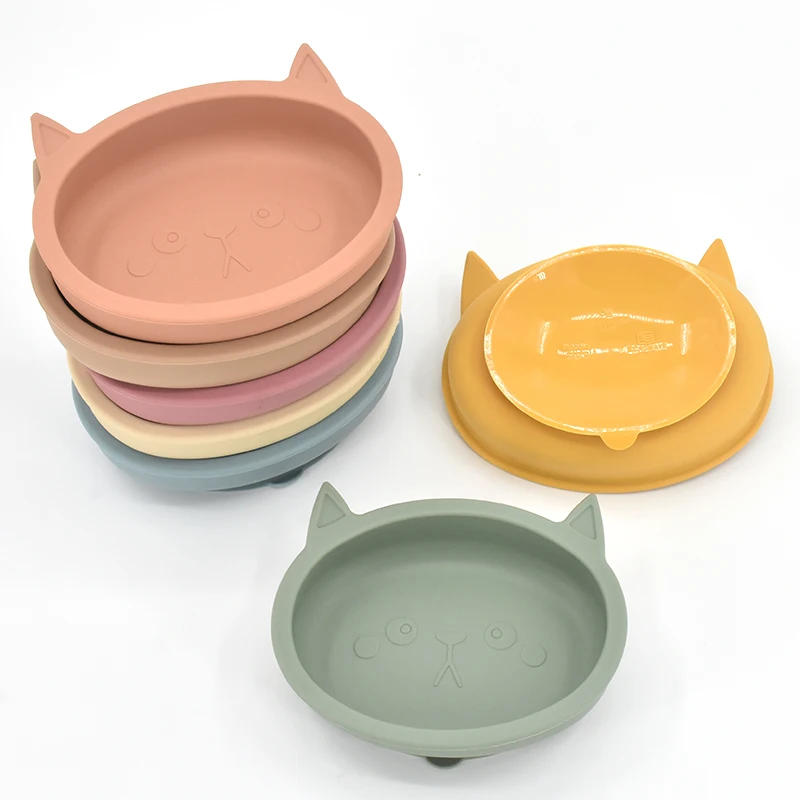 Baby Silicone Feeding Plate Silicone Sucker Bowl for Kids Waterproof Suction Bowl BPA Free Children's Dishes Kitchenware 2