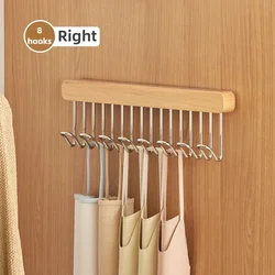 Retractable Multi - Functional Wood Clothes and Bra Storage Organizer (Right 8hooks)