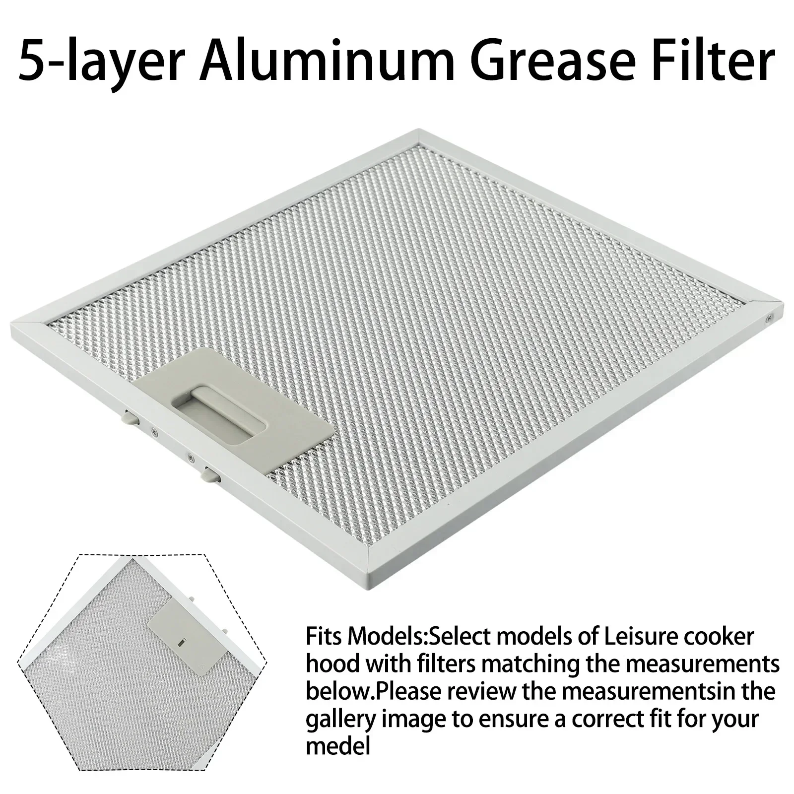 Range Hood Filter Cooker Hood Grease Filter Metal Kitchen Extractor Ventilation Aspirator Mesh 340x280x9mm 230x260mm