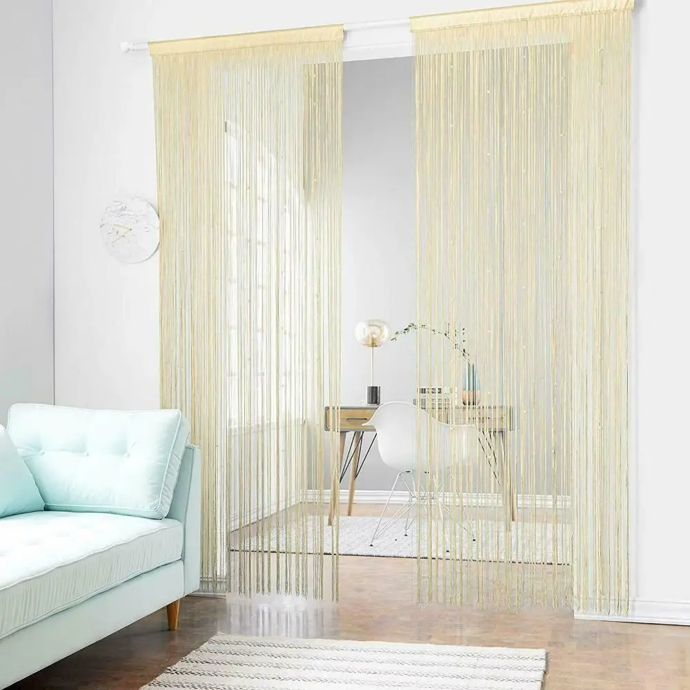 Decor Room Divider Net Wedding Party Decoration Hanging Beaded Curtains Glitter String Curtain Screen Panel Door Fly Screen