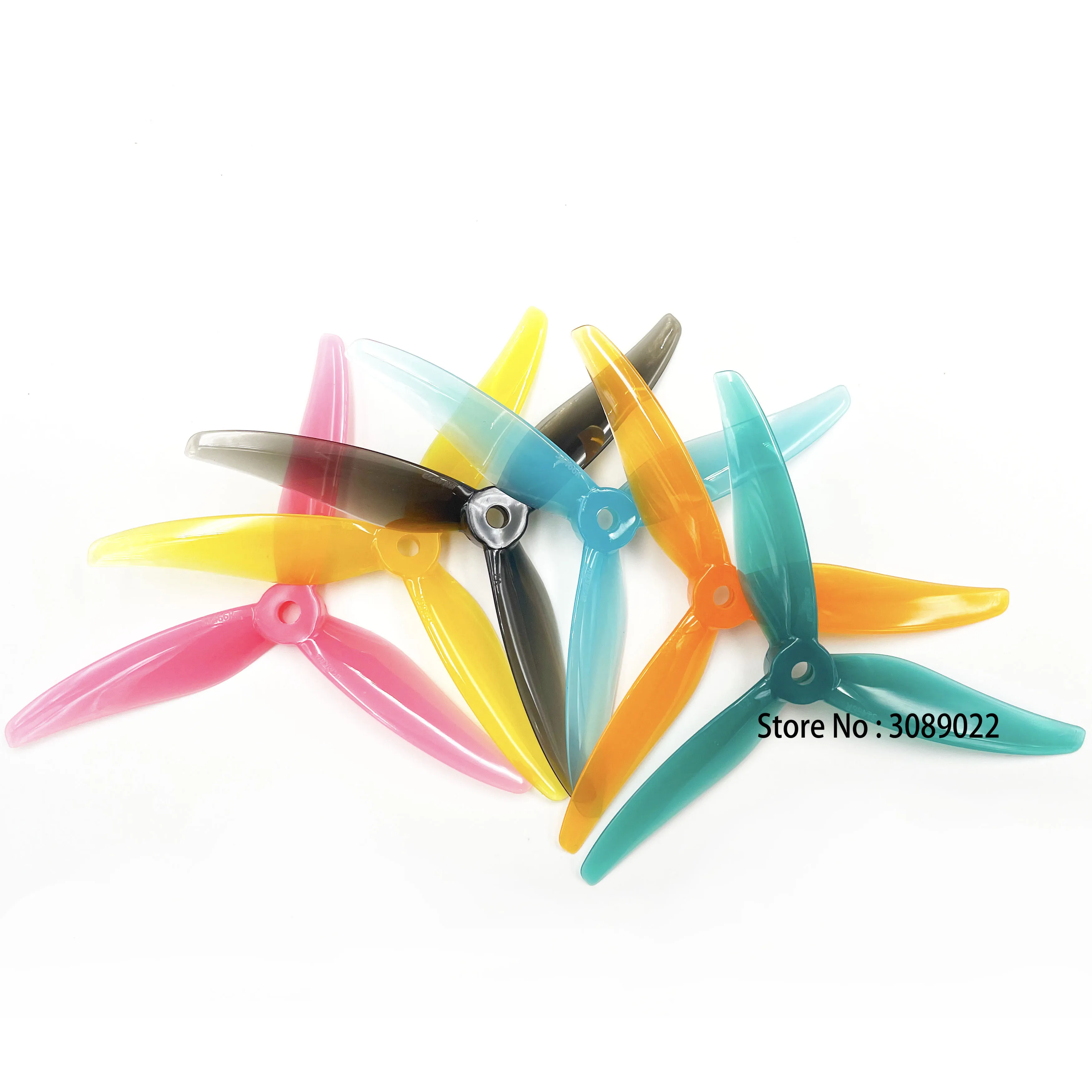 24Pcs/12 Pairs Gemfan 51466 V2 5Inch 3 Blade/Tri-Blade Propeller Props Fpv Borstelloze motor Voor Fpv Racing Drone 6 Kleuren Geel