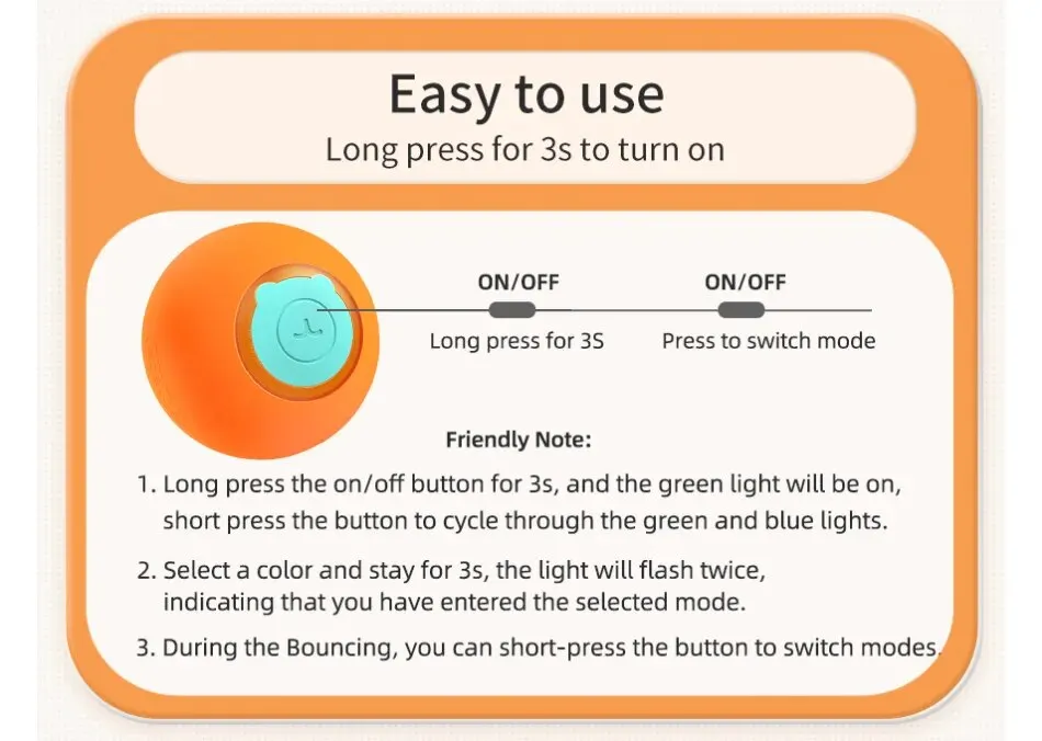 Smart Cat Toys Interactive Cat Bouncing Ball Automatic Rolling Ball Training 360
